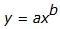 y equals a x to the b power