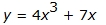 y equals 4 x cubed plus 7 x