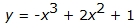 y equals negative x cubed plus 2 x squared plus 1