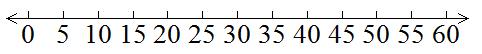 This is a number line, starting at zero and extending to sixty, counting in increments of five.